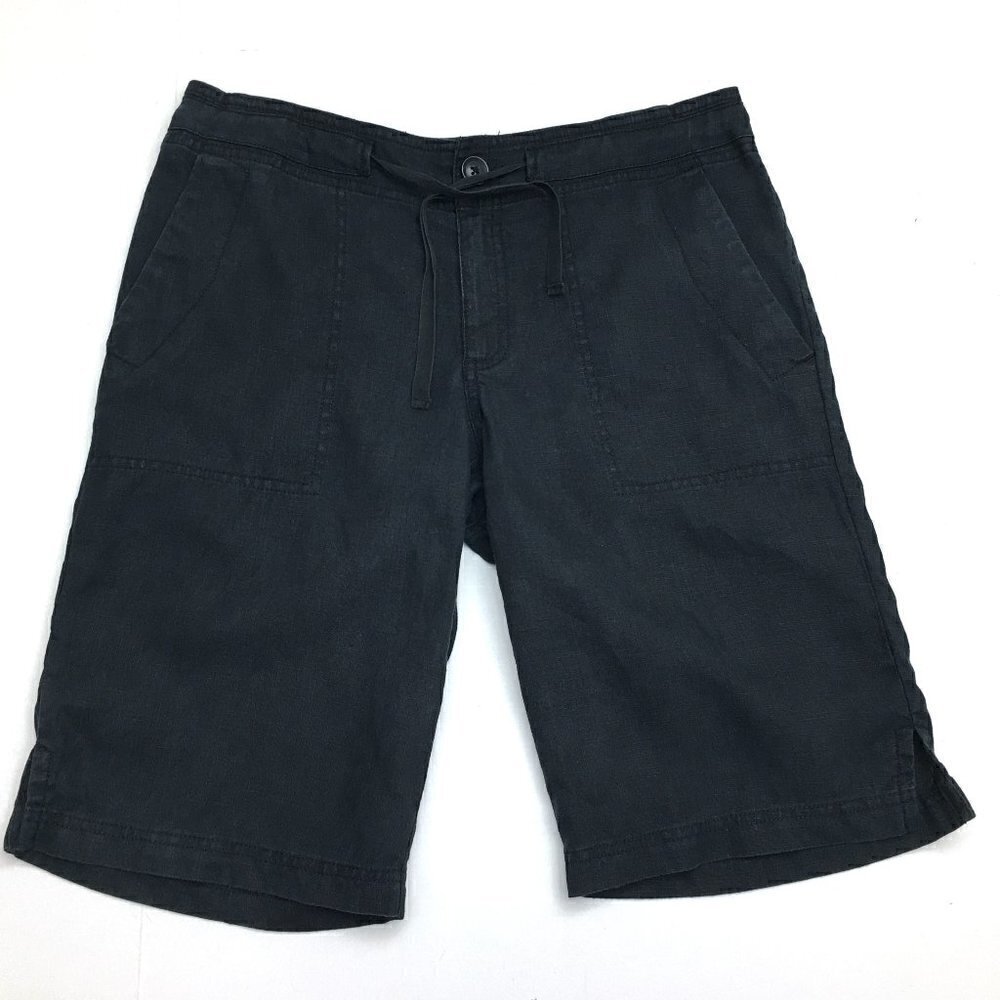 Eddie Bauer Women's Black Linen Shorts Lightweight Pockets size 4